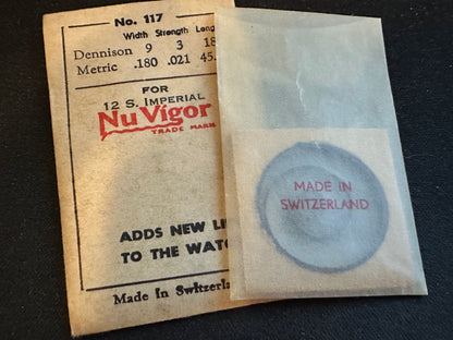 NuVigor Mainspring #117 for 12s Buren Imperial Pocket Watch - Steel