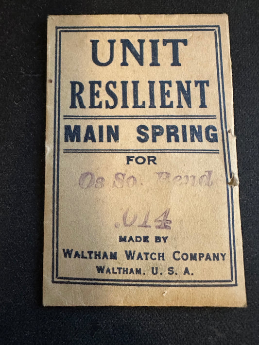 South Bend 0s Mainspring No. 12528 Made by Waltham - Steel