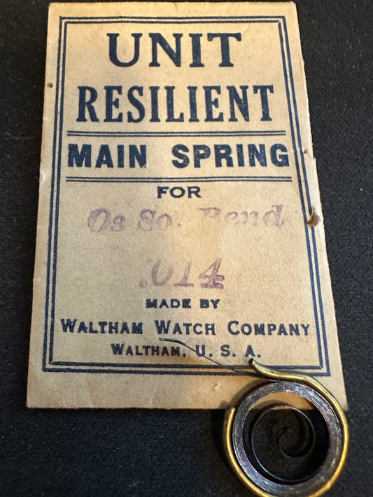 South Bend 0s Mainspring No. 12528 Made by Waltham - Steel