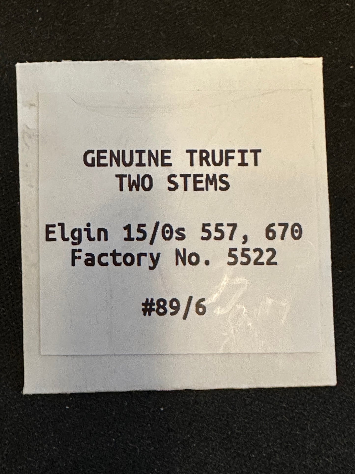 Lot of 2 TRUFIT Stem / Winding Arbors for 15/0s Elgin No. 5522