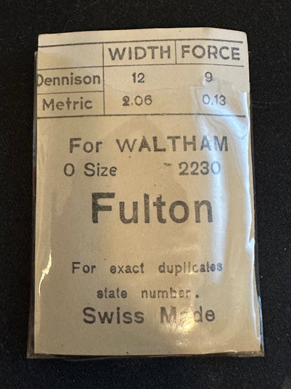 Fulton Mainspring for Waltham 0s No. 2230 - Steel