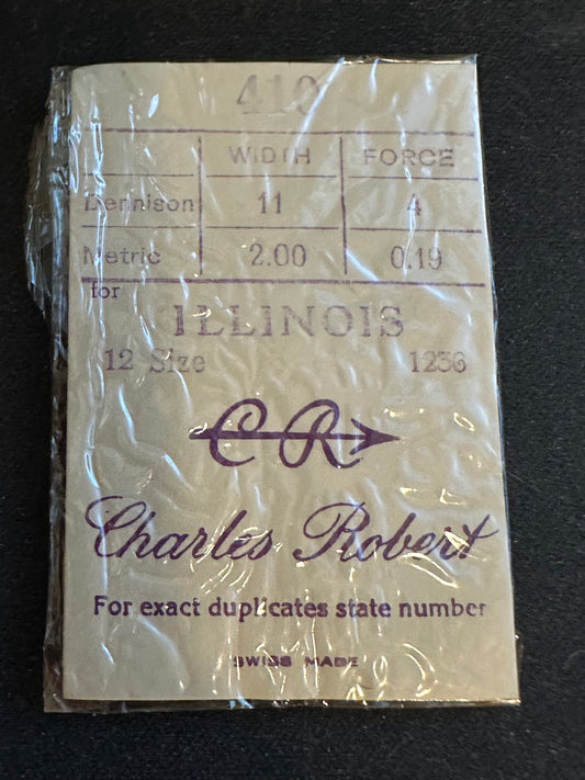 CR Mainspring #410 for 12s Illinois Factory No 47345 - Steel