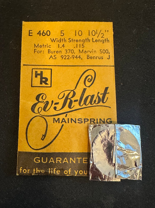 HR Mainspring No. E460 for Buren 370, AS 922 - 944, Benrus J - Steel