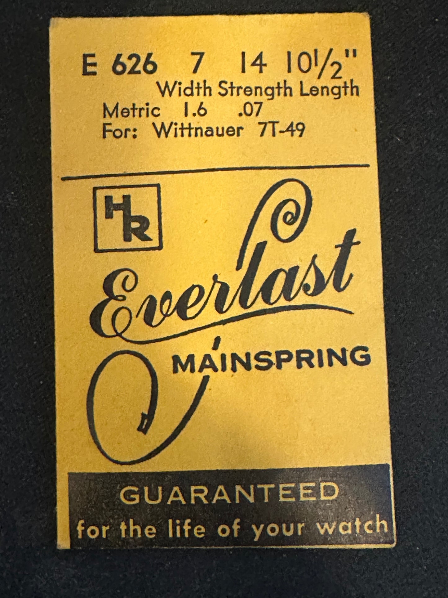 HR Mainspring E626 for Wittnauer 7T-49 Revue - Steel