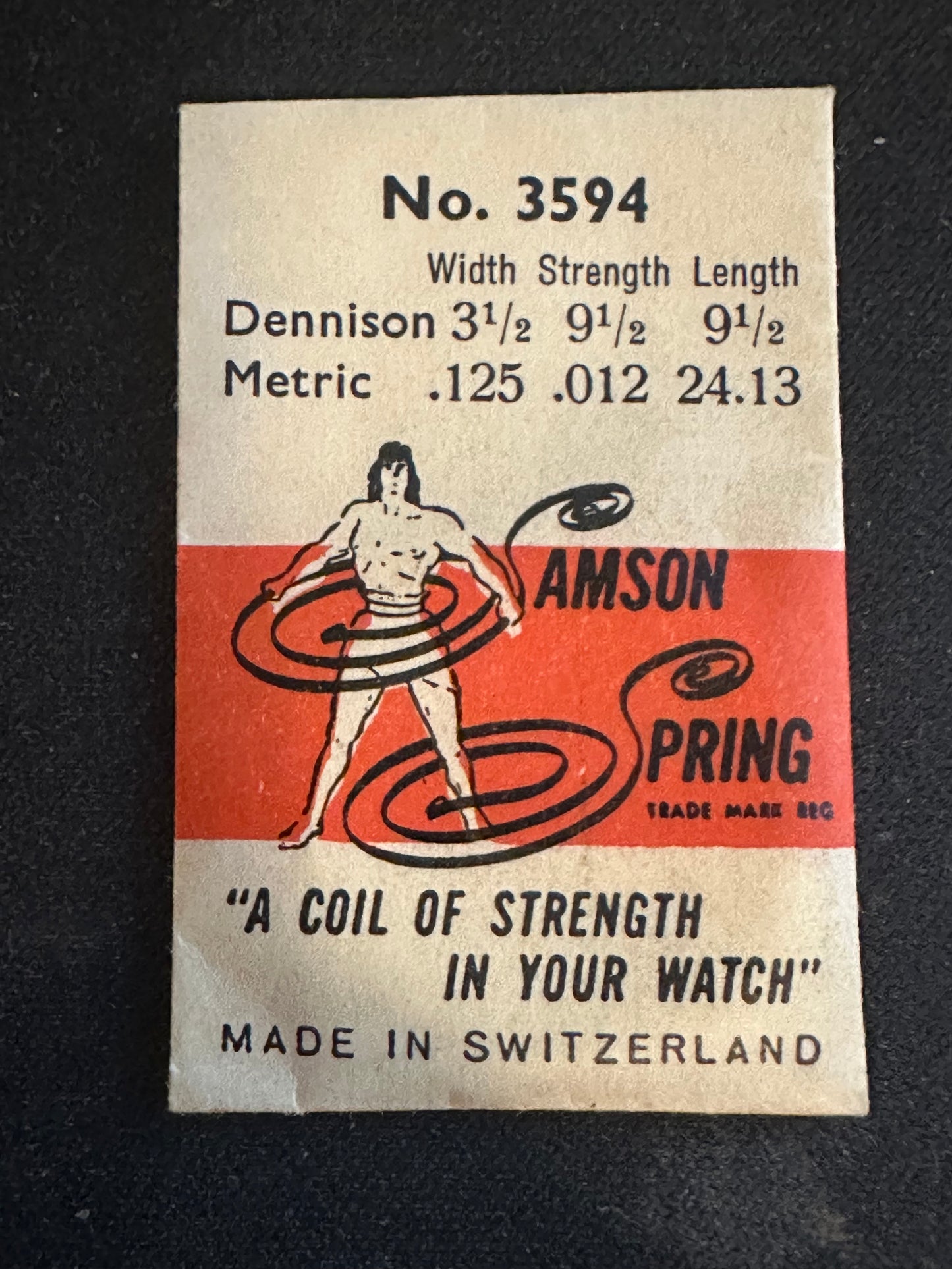 Samson Mainspring No. 3594 for Gruen caliber 96, 97 - Steel