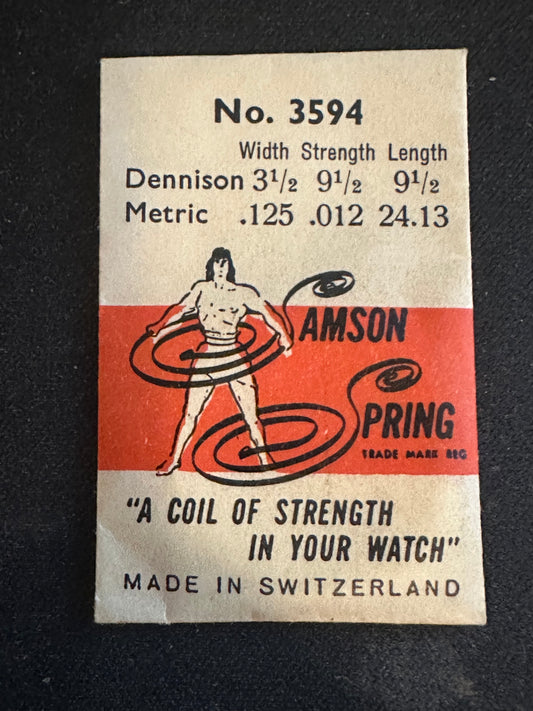 Samson Mainspring No. 3594 for Gruen caliber 96, 97 - Steel