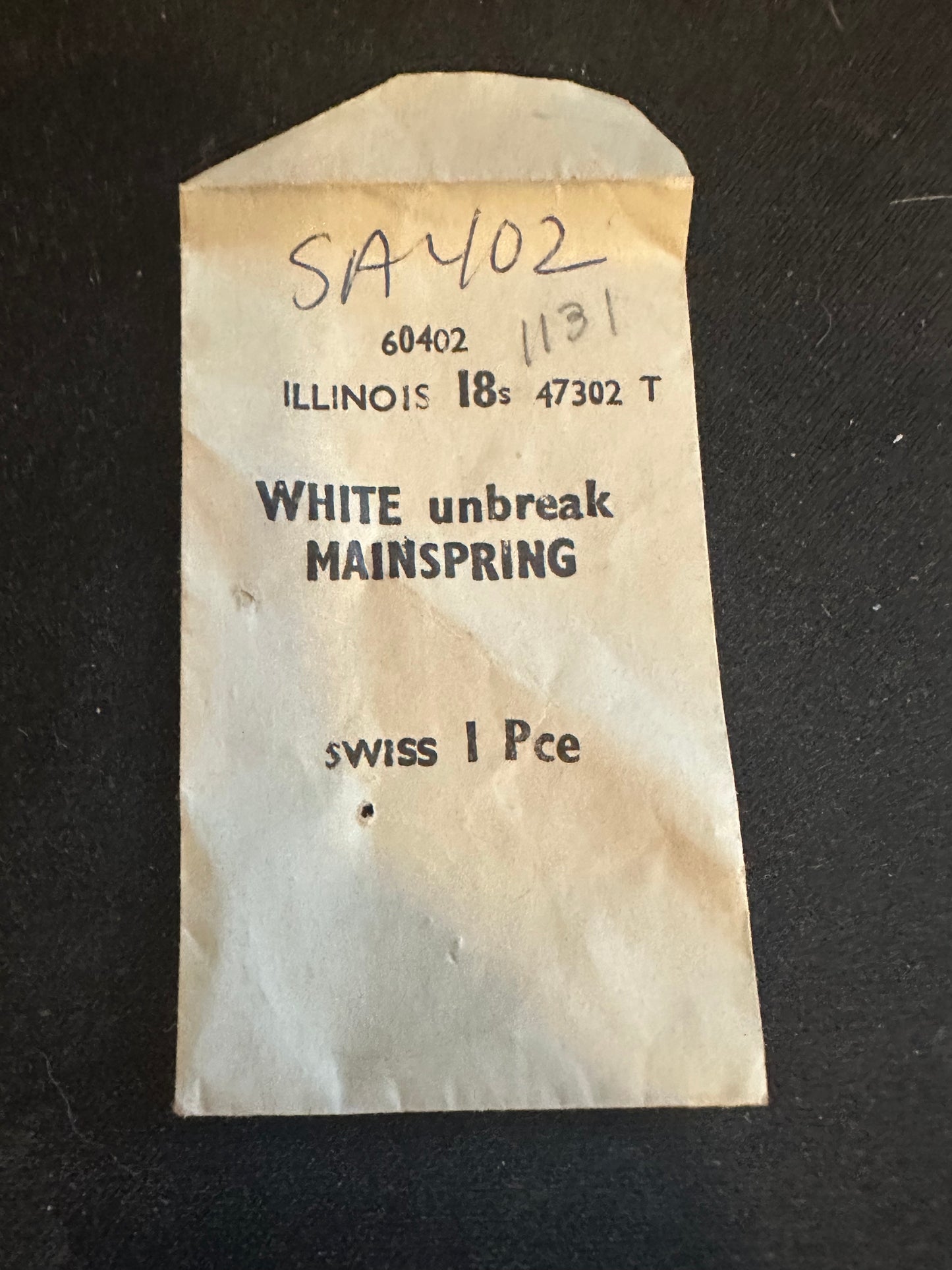 Alloy Mainspring 60402 for 18s Illinois Factory No. 47302