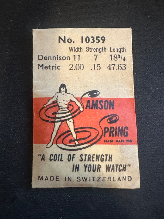 Samson Mainspring No. 10359 for Helbros 92H, Moeris 17C Movements - Steel