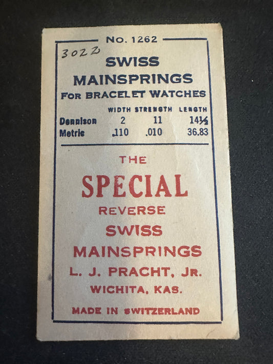 Newall SPECIAL Mainspring #1262 for Bulova caliber 6AD - Steel
