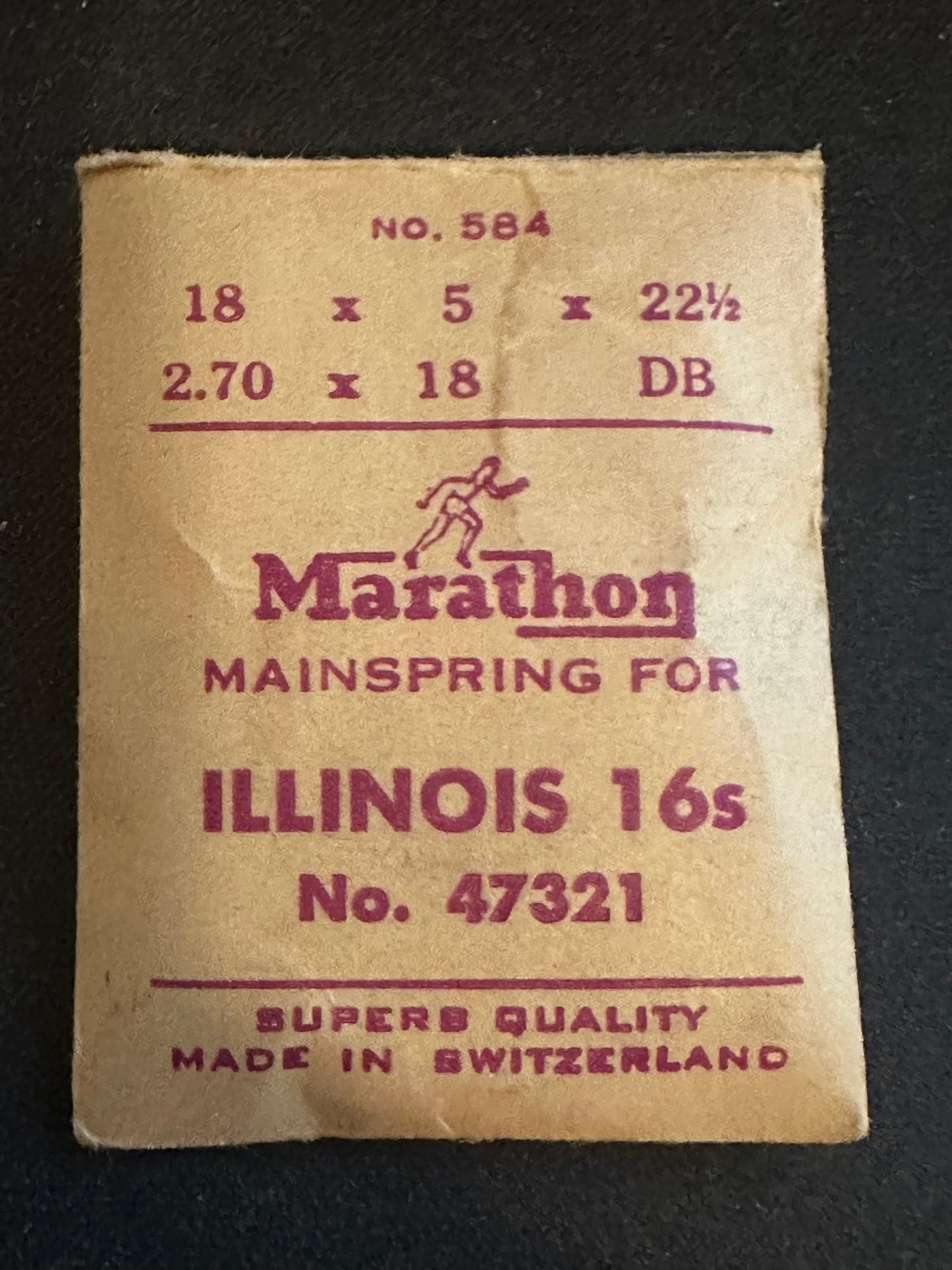 Marathon Mainspring for Illinois 16s Factory No. 47321 - Steel