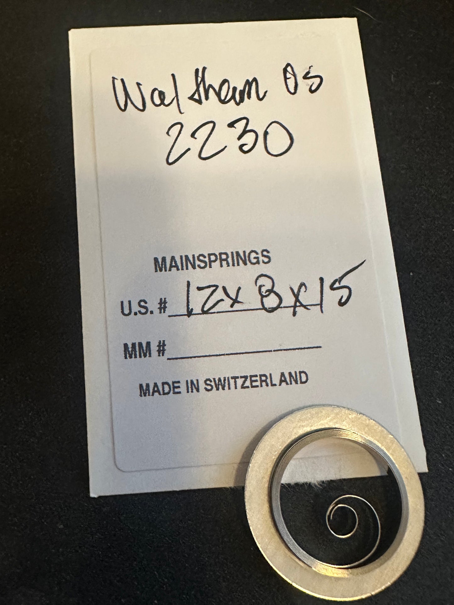 Alloy Mainspring for 0s Waltham No. 2230