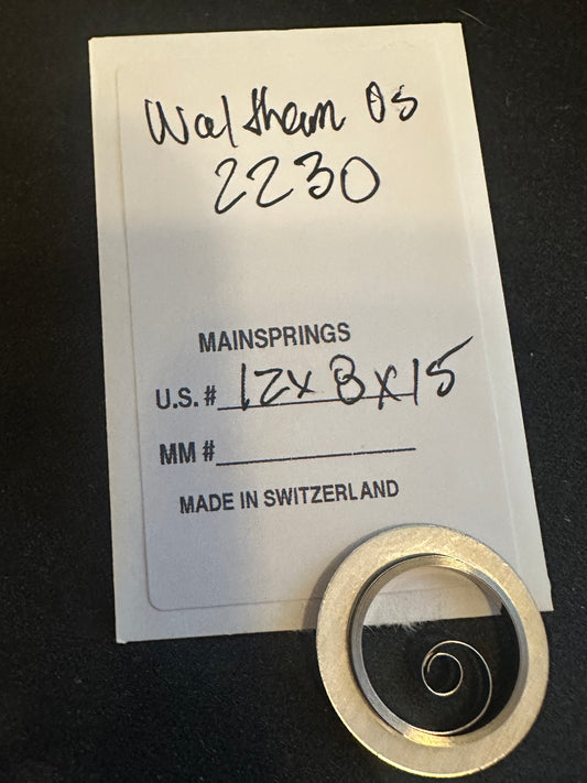 Alloy Mainspring for 0s Waltham No. 2230