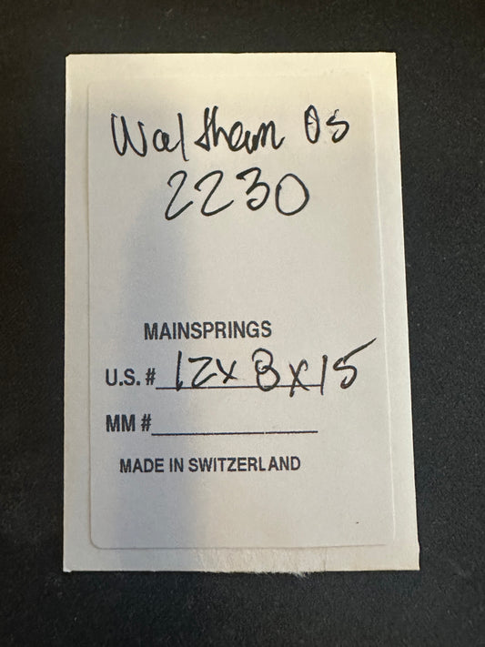 Alloy Mainspring for 0s Waltham No. 2230