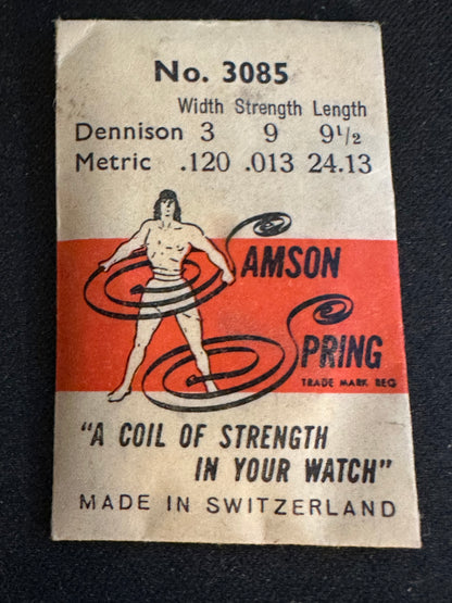 Samson Mainspring No. 3085 for Cyma / Tavannes 90, 91, 98, 99 - Steel