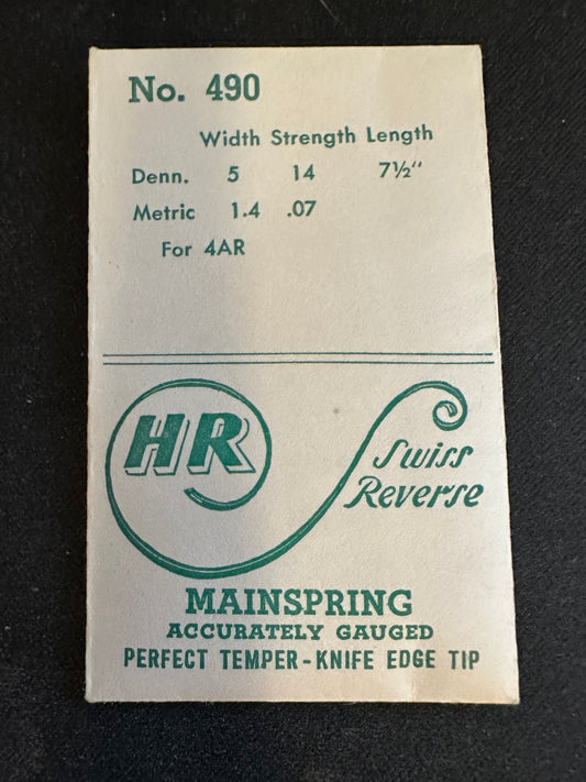 HR Mainspring No. 490 for Bulova caliber 4AR - Steel