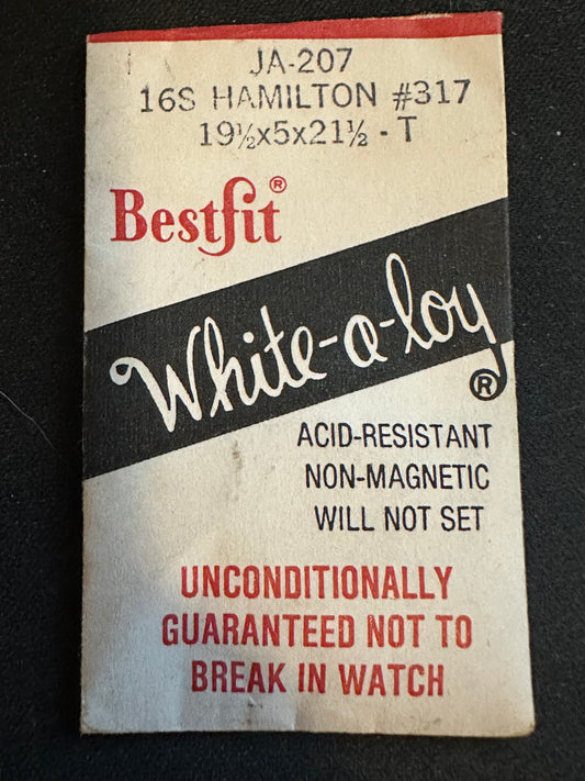 BESTFIT Mainspring JA207 for 16s Hamilton No. 317 / 718041 - Alloy