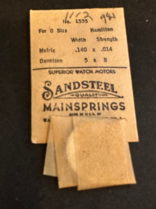 Sandsteel Mainspring for Hamilton 0s Factory No. 1535 - Steel