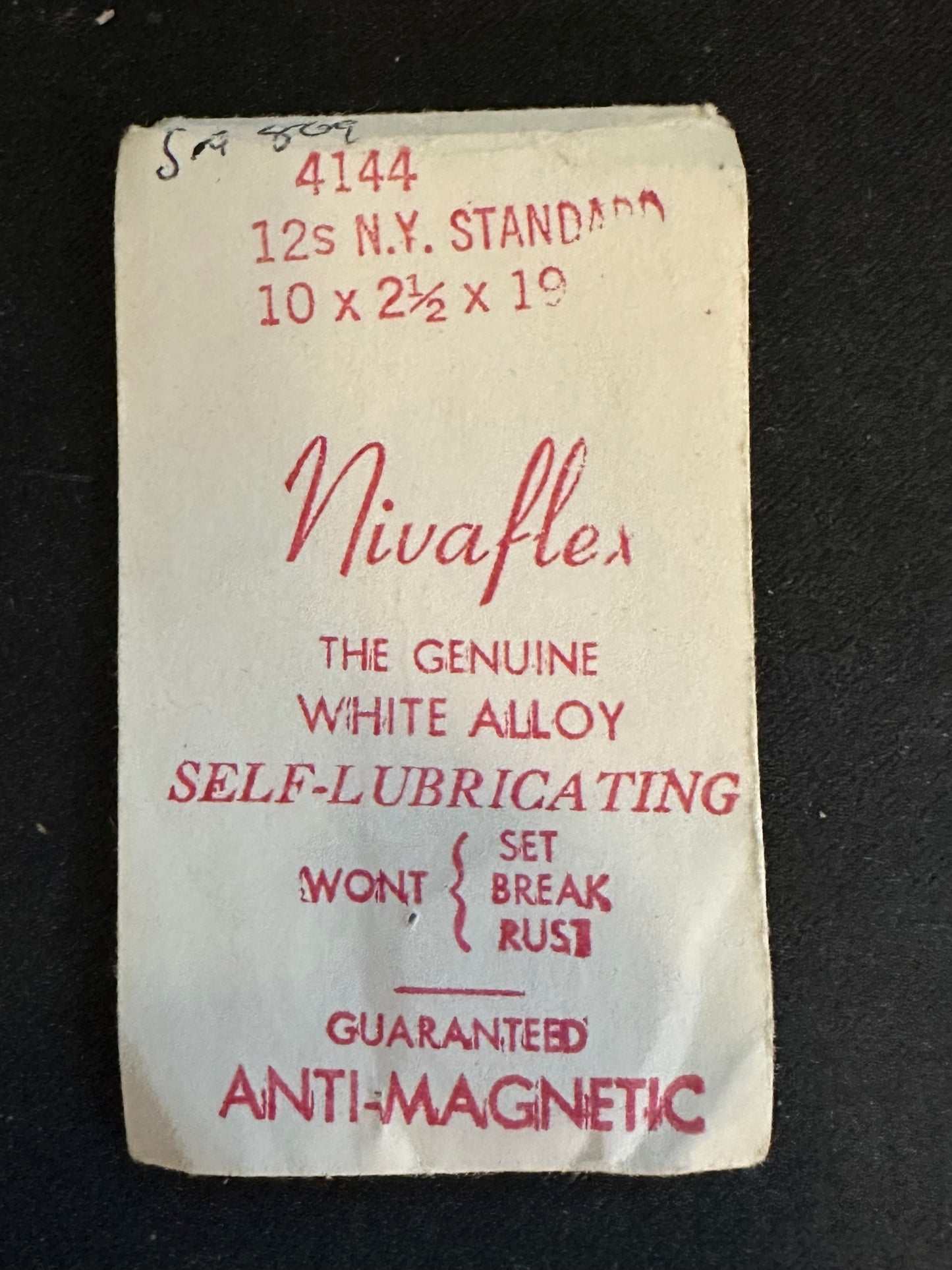 Nivaflex Mainspring for 12s N.Y. Standard Factory No. 4144 - Alloy