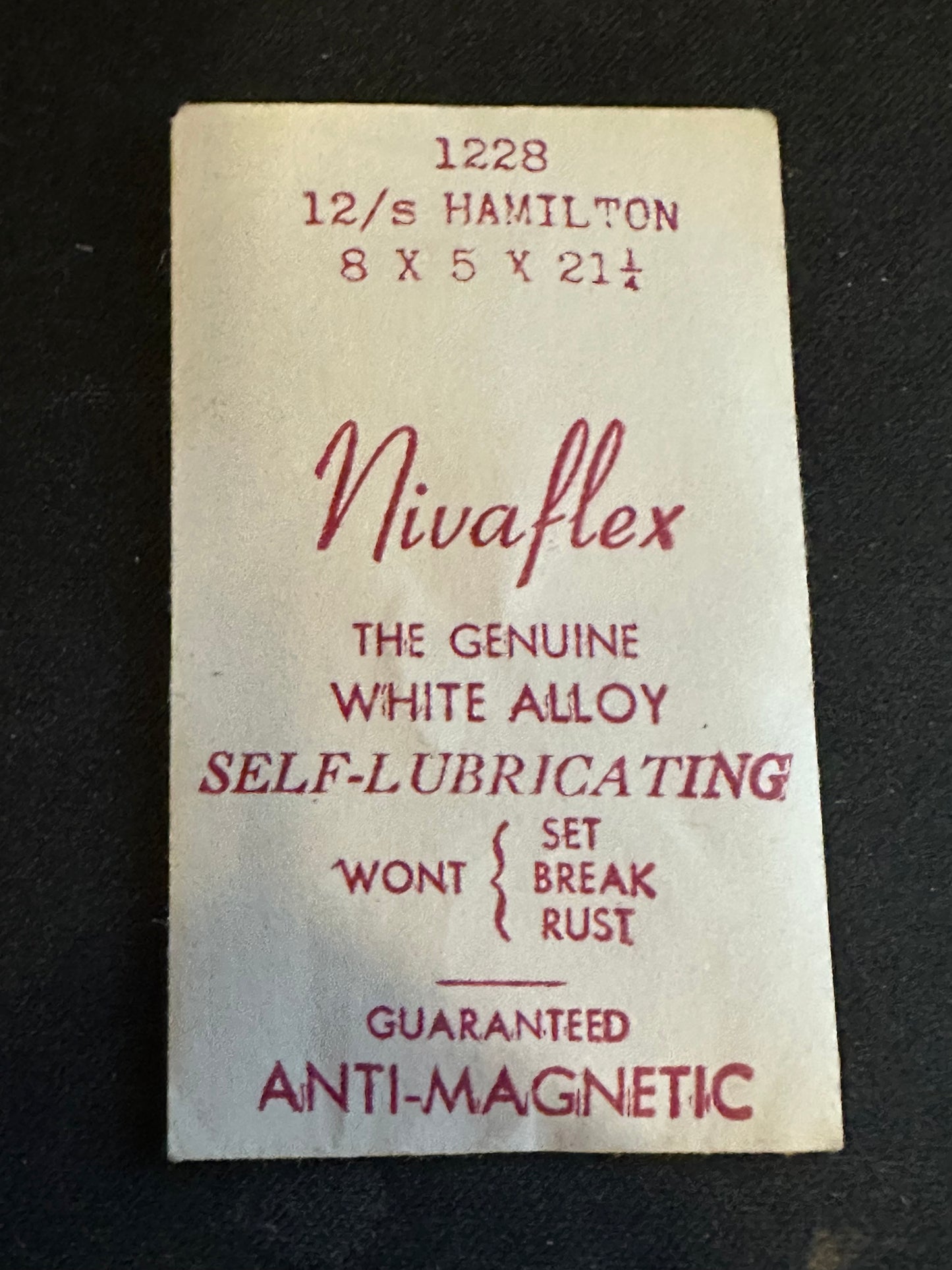 Nivaflex Mainspring for 12s Hamilton No. 1228 / 718071 - Alloy