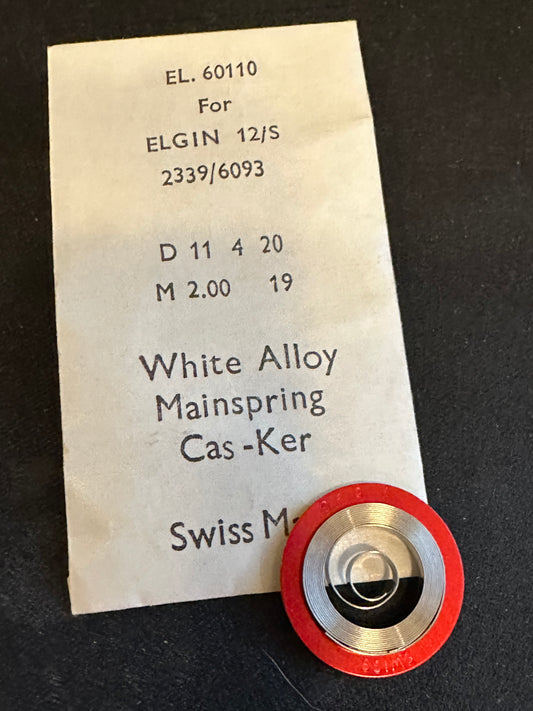 Alloy Mainspring 60110 for 12s Elgin Factory No. 2339 / 6093