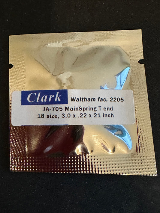Clark Mainspring JA705 for 18s Waltham Factory No. 2205 - Alloy