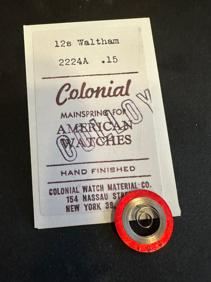 Colonial Mainspring for Waltham 12s Factory No. 2224A - Alloy