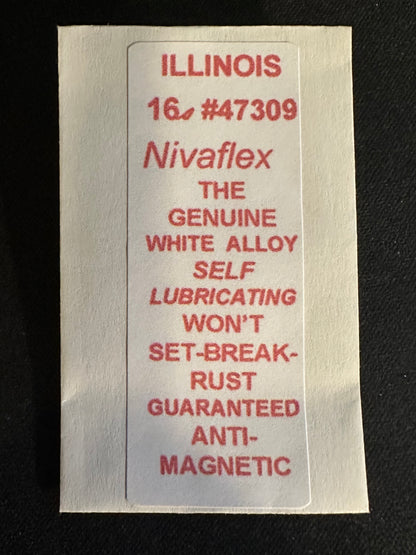 Nivaflex Mainspring for 16s Illinois 60hr Factory No. 47309 - Alloy