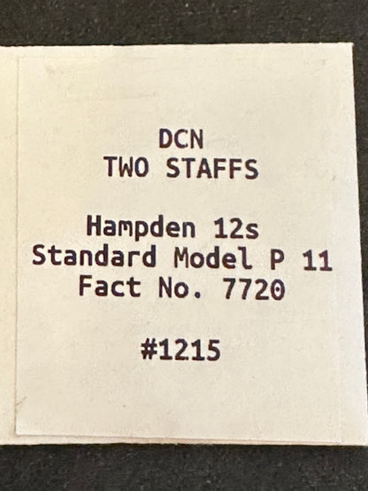 Hampden Balance Staffs (2) for 12s Standard Model Factory No. 7720