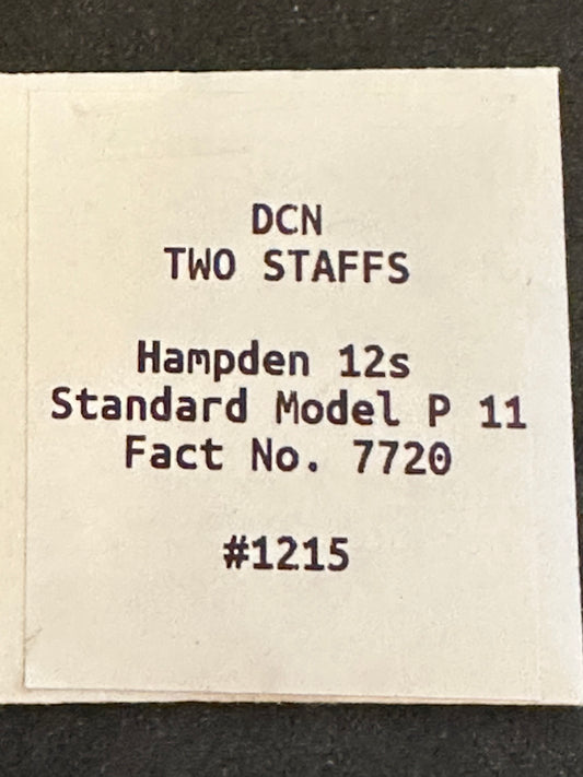 Hampden Balance Staffs (2) for 12s Standard Model Factory No. 7720