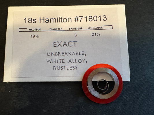 Hamilton 18s Mainspring No. 15 / 718013 (EXACT) - Alloy