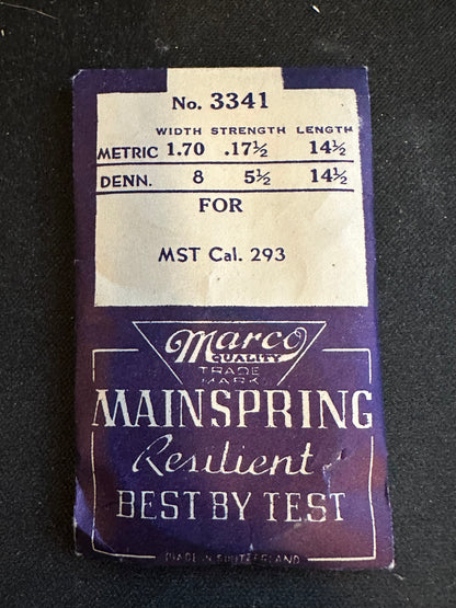 Marco Mainspring #3341 for MST caliber 293 - Steel