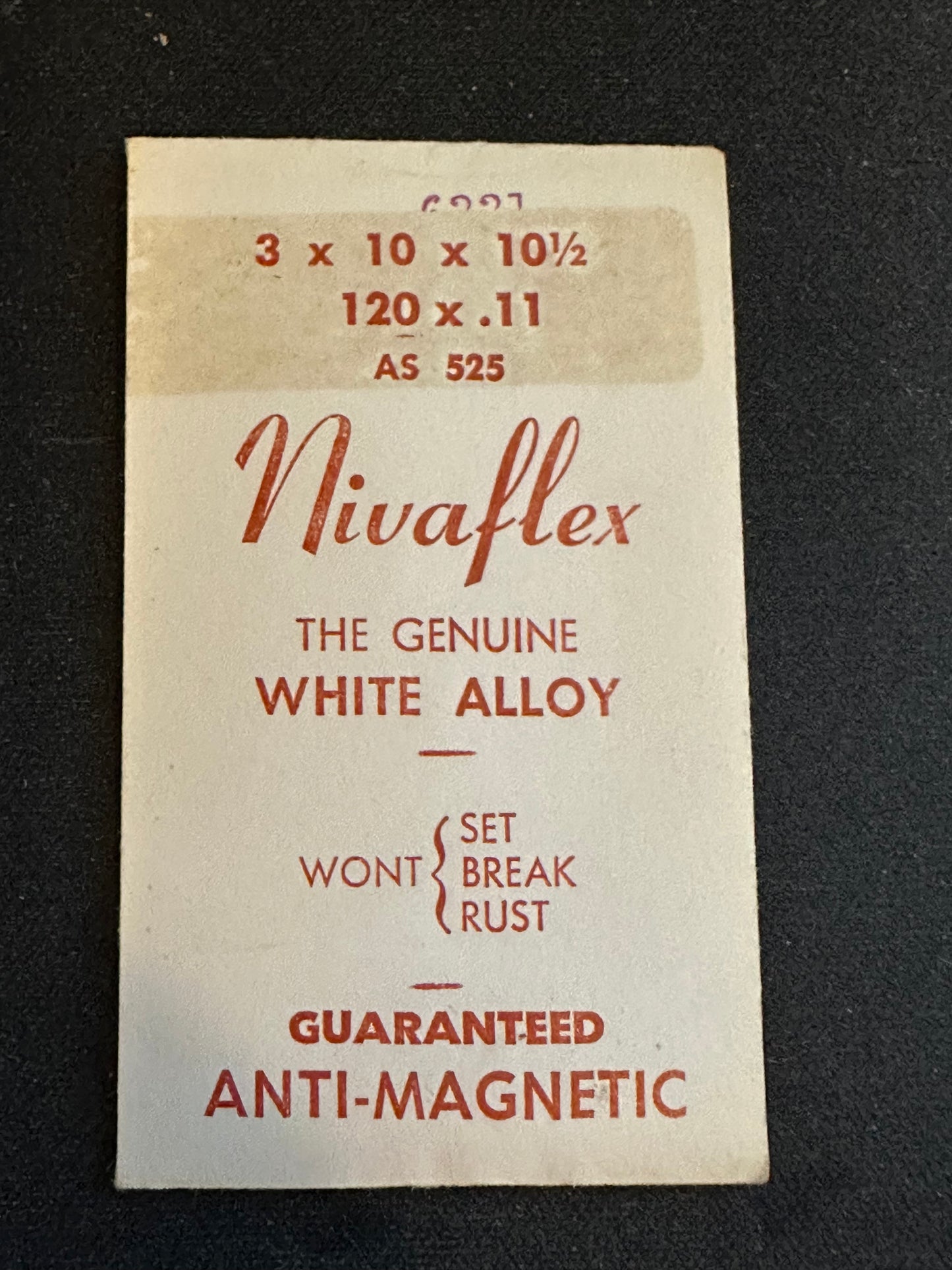 Nivaflex Unbreakable Mainspring for AS 525, Bulova 10C - Alloy