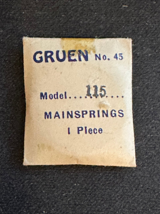 Gruen Factory Mainspring for caliber 115, 117, 119, 123 - Steel