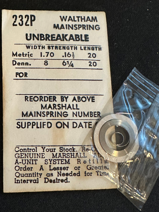 Marco Mainspring #232P for Waltham Colonial Series Model B 17j No. 2237 - Alloy