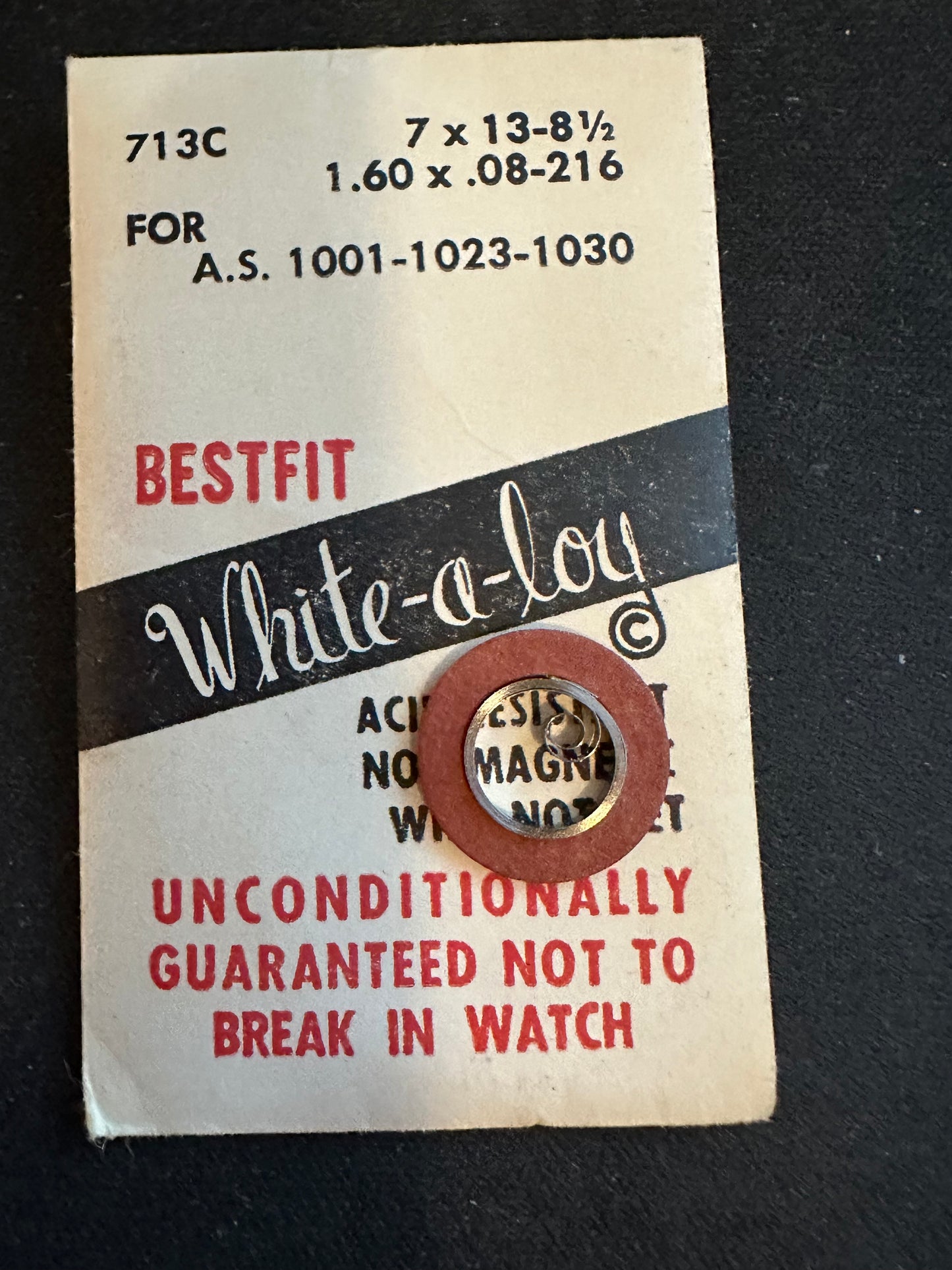 BESTFIT Mainspring 713C for A.S. 1001, 1023, 1030, Wittnauer 6N7 - Alloy