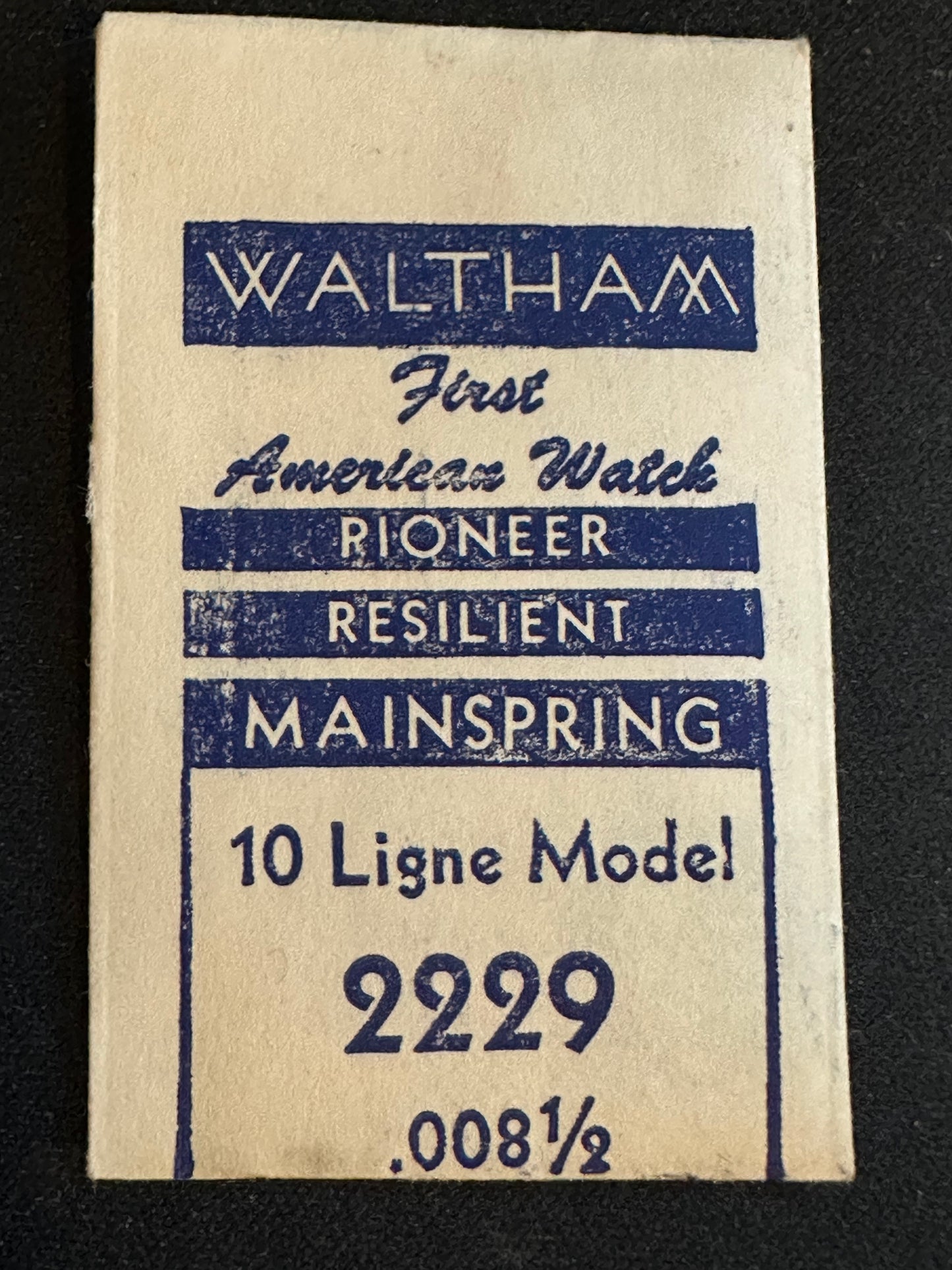 Waltham Factory Mainspring for 10 ligne Watches No. 2229 - Steel