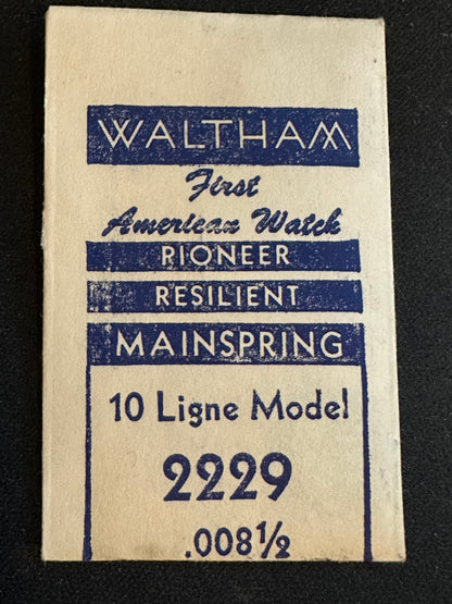 Waltham Factory Mainspring for 10 ligne Watches No. 2229 - Steel