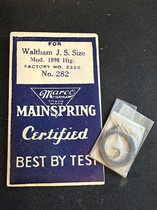 Marco Mainspring #282 for Waltham 6/0s Jewel & 1942 Series No. 2226 - Steel