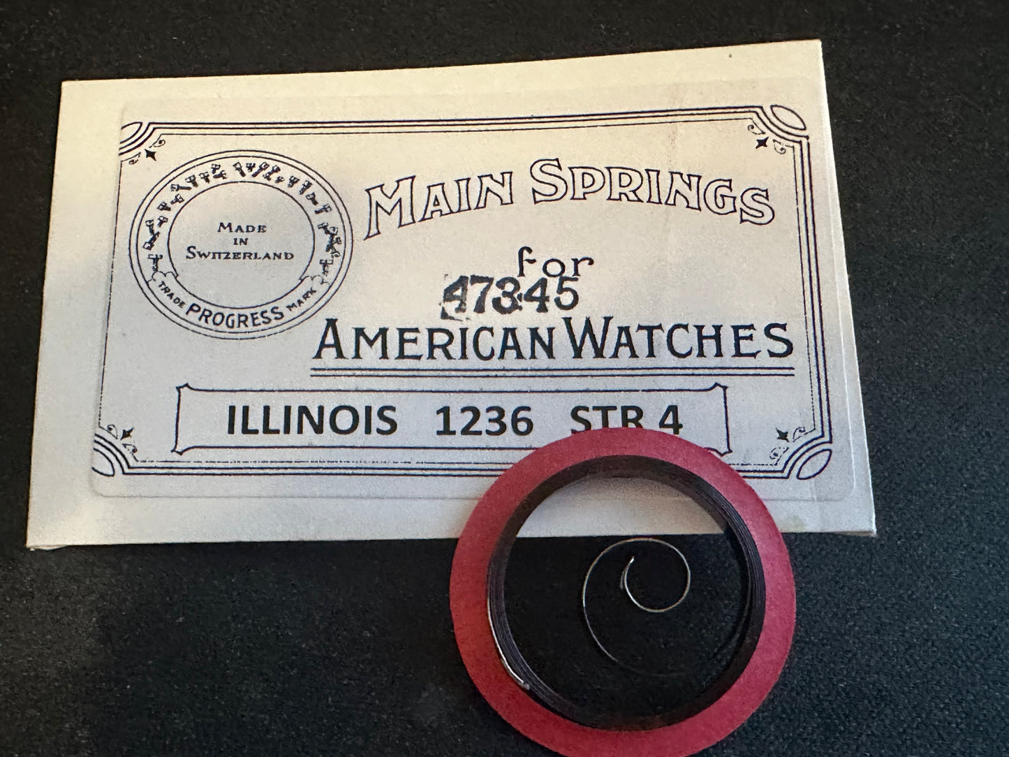 Progress Mainspring for 12s Illinois Factory No. 47345 - Steel