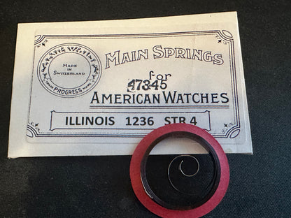 Progress Mainspring for 12s Illinois Factory No. 47345 - Steel