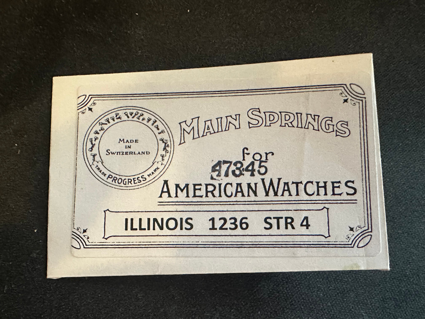 Progress Mainspring for 12s Illinois Factory No. 47345 - Steel