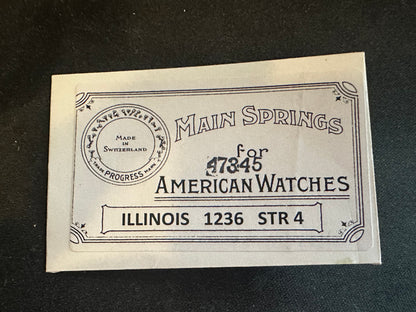 Progress Mainspring for 12s Illinois Factory No. 47345 - Steel