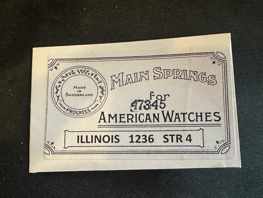 Progress Mainspring for 12s Illinois Factory No. 47345 - Steel