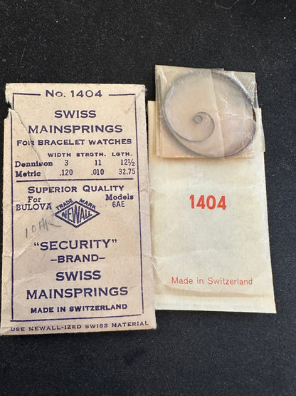 NEWALL Security Mainspring #1404 for Bulova 6AE - Steel