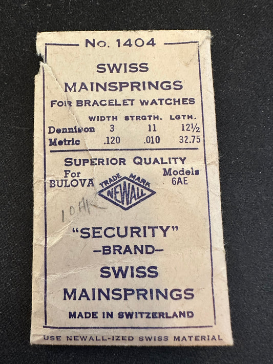 NEWALL Security Mainspring #1404 for Bulova 6AE - Steel