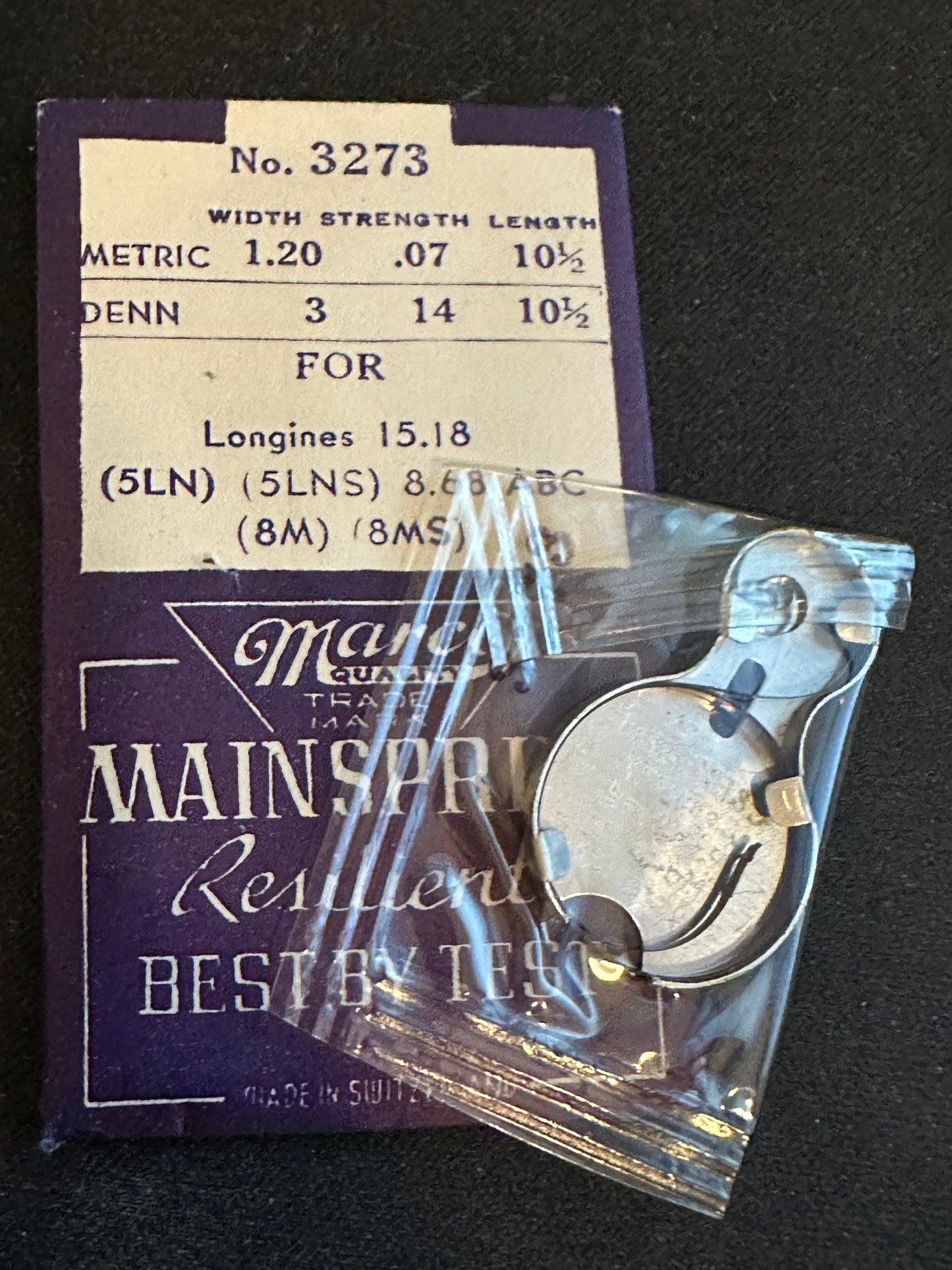 Marco Mainspring #3273 for Longines 5LN, 8M, 8.68ABC, 15.18  - Steel