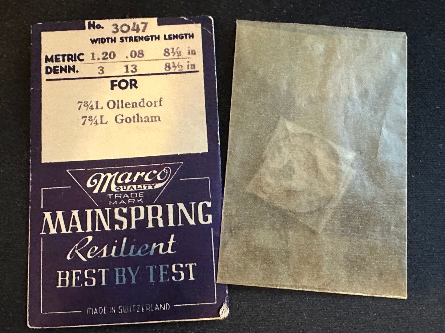Marco Mainspring #3047 for Bulova 7AT, MST 288, Movado 780, Tavannes 354 - Steel
