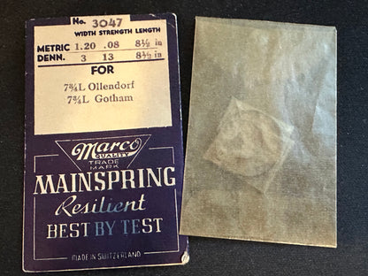 Marco Mainspring #3047 for Bulova 7AT, MST 288, Movado 780, Tavannes 354 - Steel