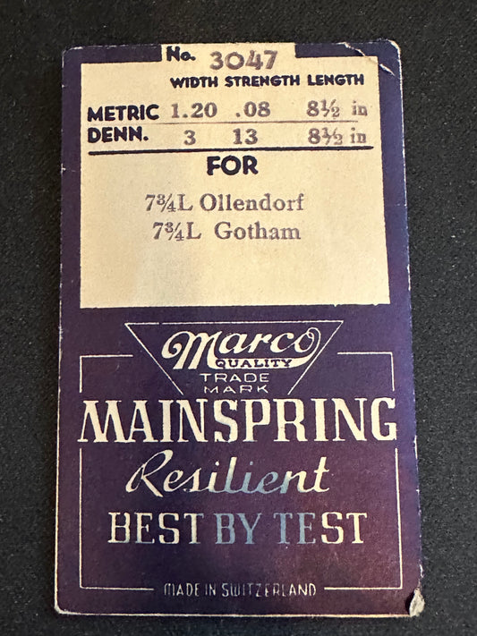 Marco Mainspring #3047 for Bulova 7AT, MST 288, Movado 780, Tavannes 354 - Steel