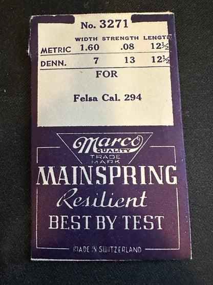 Marco Mainspring #3271 for Felsa caliber 294 - Steel
